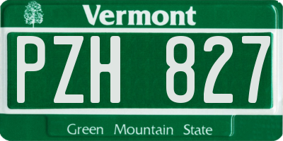VT license plate PZH827