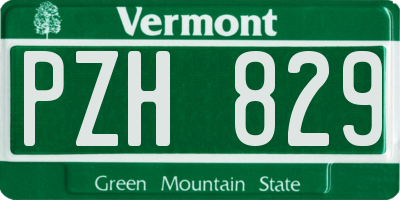 VT license plate PZH829