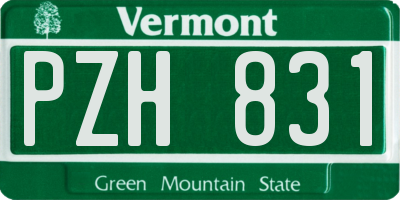 VT license plate PZH831