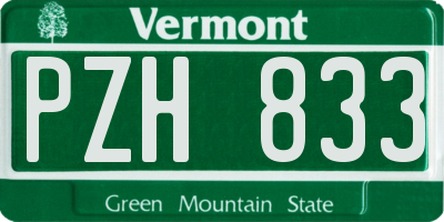 VT license plate PZH833