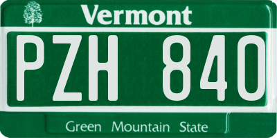 VT license plate PZH840