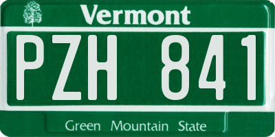 VT license plate PZH841