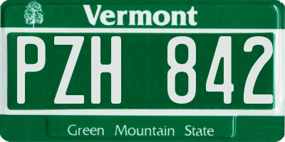 VT license plate PZH842