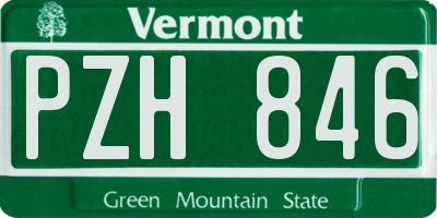VT license plate PZH846