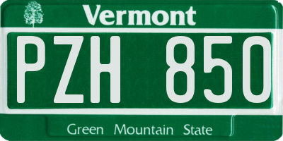 VT license plate PZH850