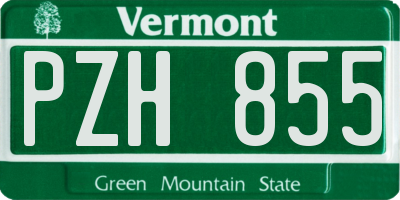 VT license plate PZH855