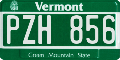 VT license plate PZH856