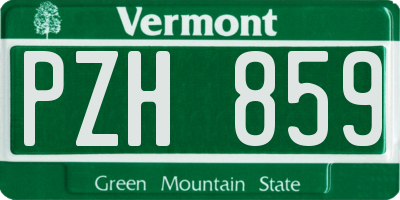 VT license plate PZH859