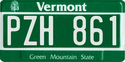 VT license plate PZH861