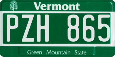 VT license plate PZH865