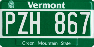 VT license plate PZH867