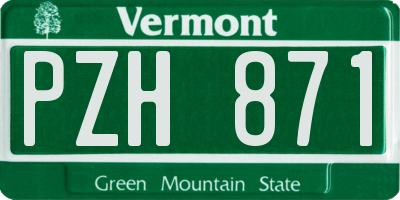 VT license plate PZH871