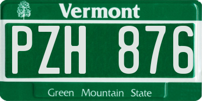 VT license plate PZH876