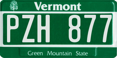 VT license plate PZH877
