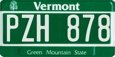 VT license plate PZH878