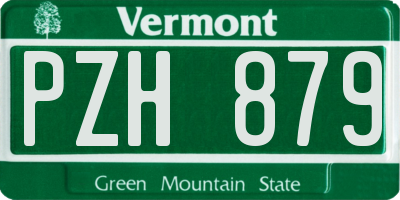 VT license plate PZH879