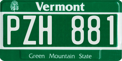 VT license plate PZH881