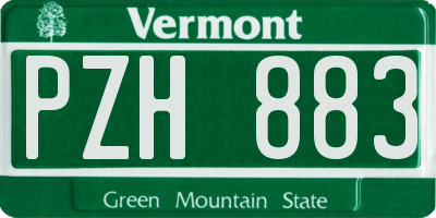 VT license plate PZH883