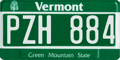 VT license plate PZH884