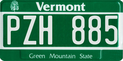 VT license plate PZH885