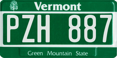 VT license plate PZH887