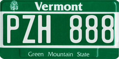 VT license plate PZH888