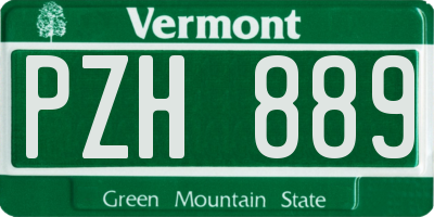 VT license plate PZH889