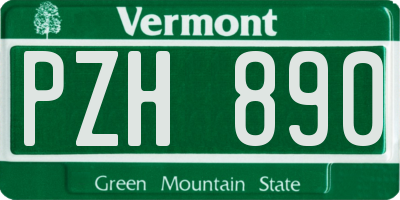 VT license plate PZH890