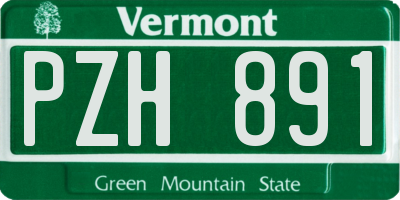 VT license plate PZH891