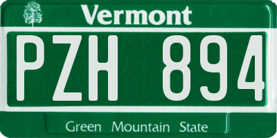 VT license plate PZH894