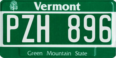VT license plate PZH896