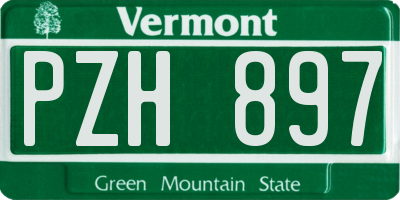 VT license plate PZH897