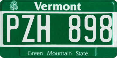 VT license plate PZH898