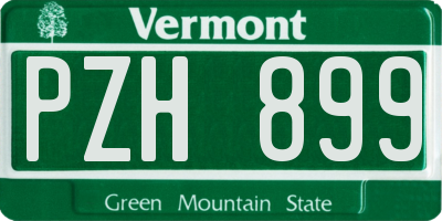 VT license plate PZH899