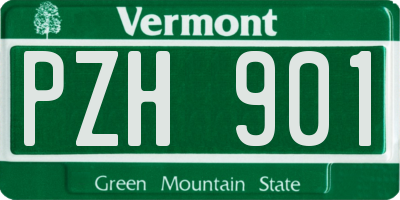 VT license plate PZH901