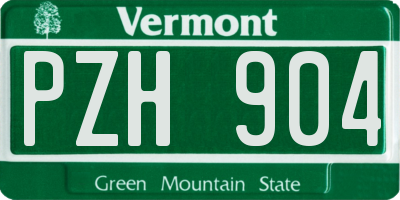 VT license plate PZH904