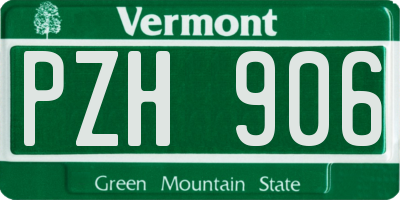 VT license plate PZH906