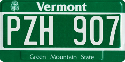 VT license plate PZH907