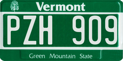 VT license plate PZH909