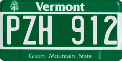 VT license plate PZH912