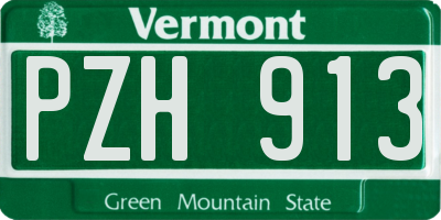 VT license plate PZH913