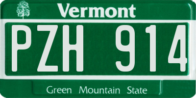 VT license plate PZH914