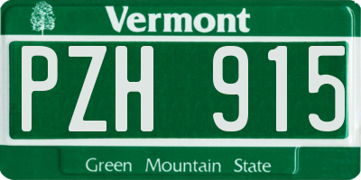 VT license plate PZH915