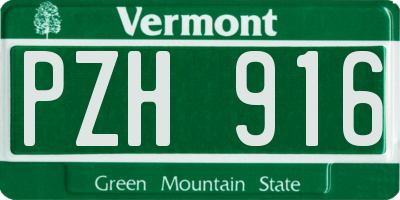 VT license plate PZH916