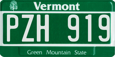VT license plate PZH919