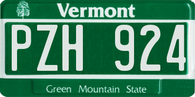 VT license plate PZH924
