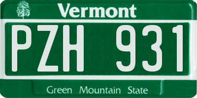 VT license plate PZH931