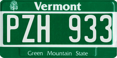 VT license plate PZH933