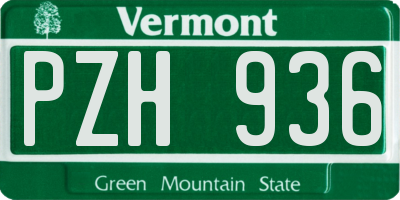VT license plate PZH936