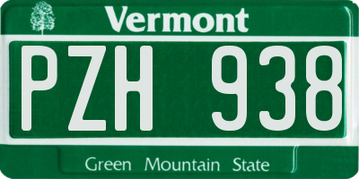 VT license plate PZH938